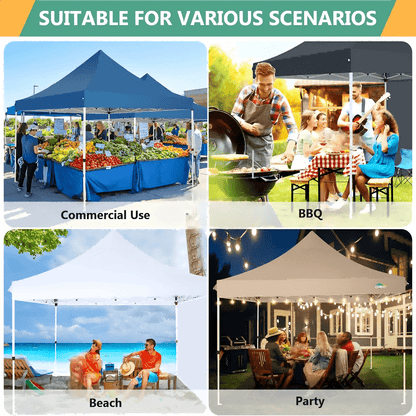 3.05x3.05meter Pop-Up Tent With 4 Removable Sidewalls, Awning With 4 Sandbags, UPF 50+, With Clear Windows, Pop-Up Canopy Tent, Easy To Set Up, With Carrying Storage Bag For Parties, Trade Shows, Sporting Events, Disaster Rel