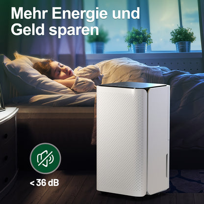 Luchtontvochtiger – Ontvochtiger – Vochtvreter – Dehumidifier – Vochtabsorber – 14L per Dag – Automatische Vochtigheidssensor & Wasdroogfunctie