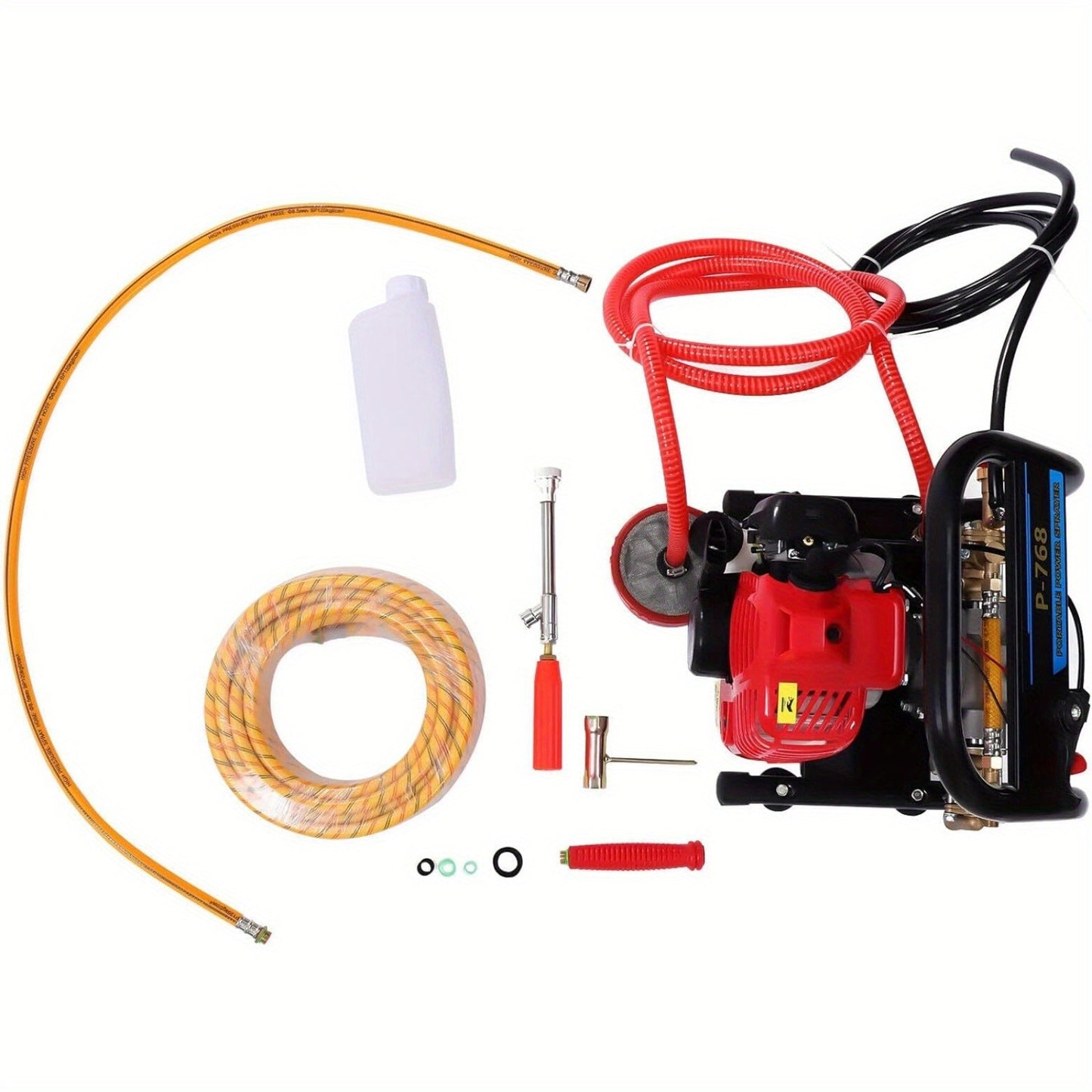 Rugspuit – Spuitmachine – Hogedrukspuit – Sproeier – Kruidenverstuiver – 26cc 2-Takt Motor – Aluminium Behuizing Met 40 Min Bedrijfstijd