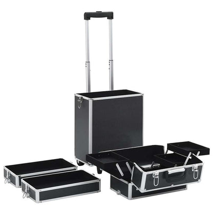 Make-up Organizer – Make-up Opberger – Cosmetica Opbergdoos – Skincare Organizer – Make-up Organizer Opbergkast – Zwart – Stevig Aluminium & ABS – 4 Niveaus Met Uitbreidbare Planken