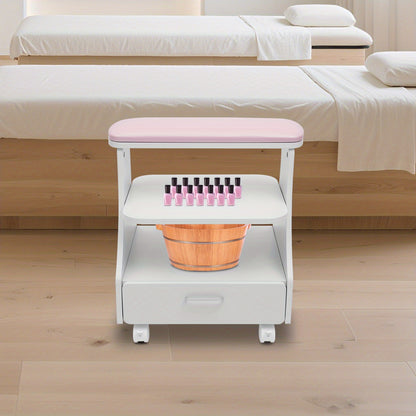 Portable Esthetician Trolley Cart, Salon Nail Foot Trolley Cart, Manicure Pedicure Cart, Salon Equipment, Foot Bath Cart, Compact Trolley, Professional Esthetician Cart, Durable Construction, Easy to Clean, Pedicure Station,
