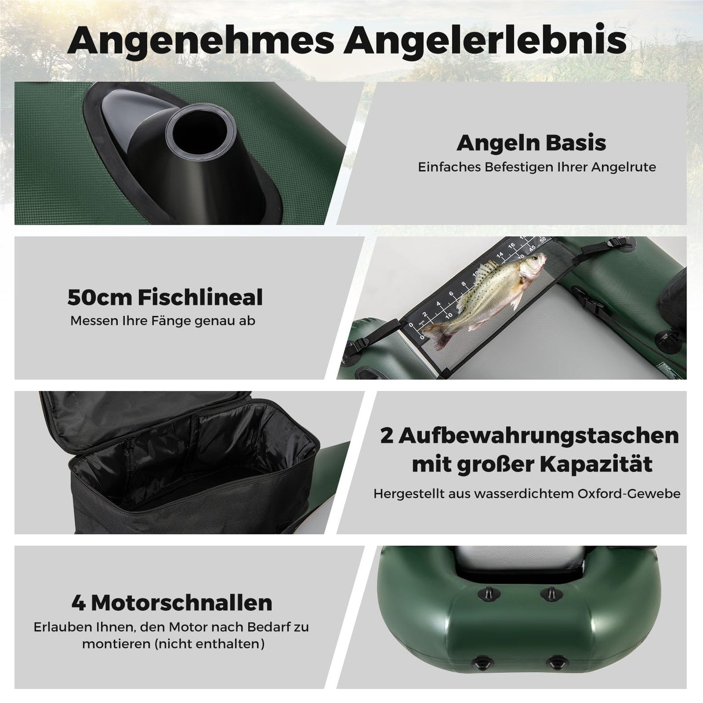 Opblaasbare Vissersboot – Rubberboot – Bellyboot – Visboot – Peddelboot – Met Verstelbare Rugleuning – Lichtgewicht 100 Kg Belastbaar – Afmeting 157x114x35 cm