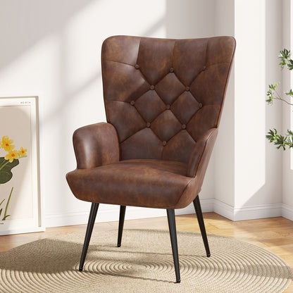 Fauteuil – Accentstoel – Loungezetel – Leunstoel – Relaxstoel – Velvet Bekleding – Wingback Design – Memory Foam Zitkussen – Metalen Poten Met Gouden Details – Groen