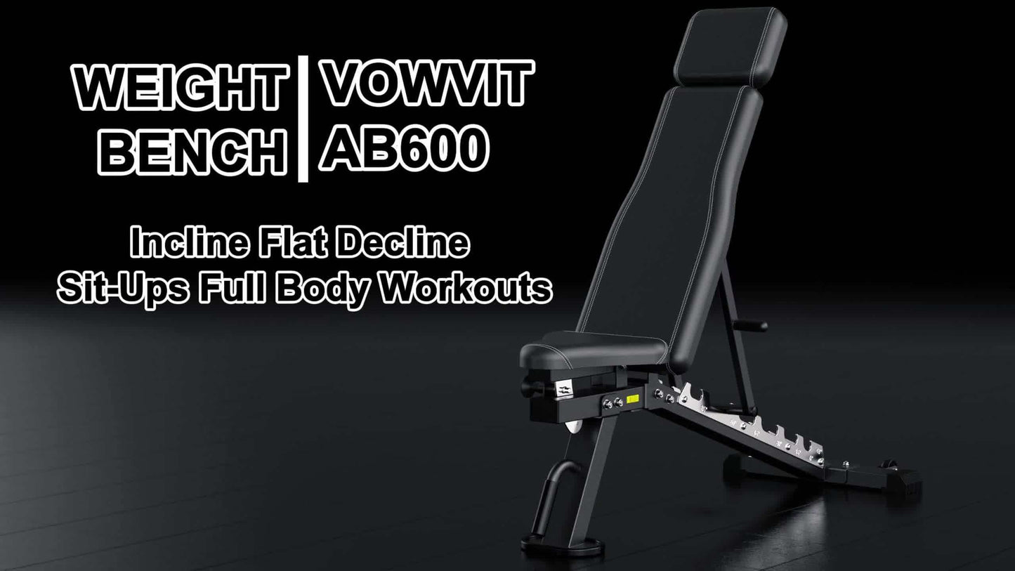 Fitnessbank – Trainingsbank – Krachtbank – Verstelbare Bank – Workoutbank – 7 Rugleuningstanden – Stevig Stalen Frame – Zwart