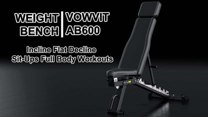 Fitnessbank – Trainingsbank – Krachtbank – Verstelbare Bank – Workoutbank – 7 Rugleuningstanden – Stevig Stalen Frame – Zwart