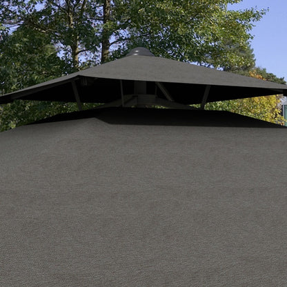 Parasol – Tuinparasol – Balkonscherm – Zonnescherm – Parasoldoek – Dubbele Kap – UV-Bescherming – 244x244 cm – Metaal Frame – Windvast – Donkergrijs