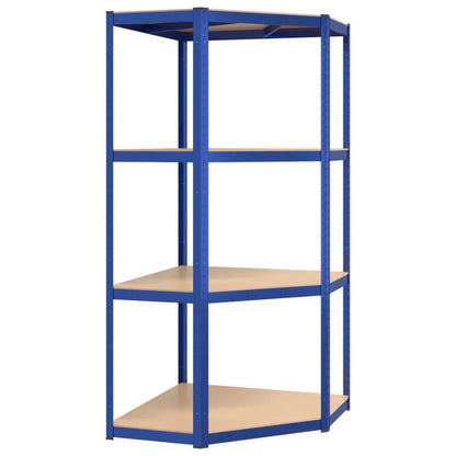 Opbergrek – Opbergkast – Stellingkast – Magazijnstelling – Opbergrek – 4 Lagen – Stalen Frame & Houten Planken – Extra Sterk & Gemakkelijk Te Monteren