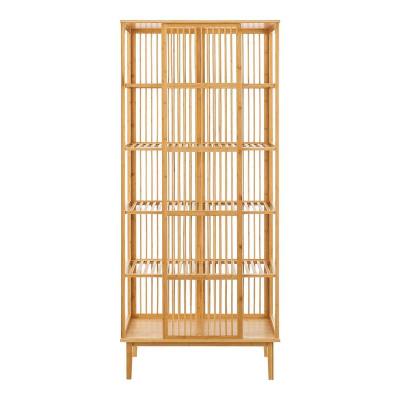 Bamboekast – Opbergkast – Staande Rek – Multifunctionele Kast – Badkamerkast – 5 Ruime Vakken – 185 x 80 x 45 cm – Duurzaam Bamboe