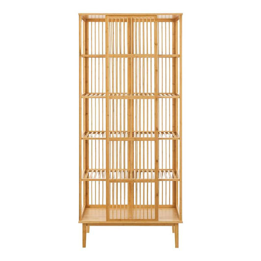 Bamboekast – Opbergkast – Staande Rek – Multifunctionele Kast – Badkamerkast – 5 Ruime Vakken – 185 x 80 x 45 cm – Duurzaam Bamboe