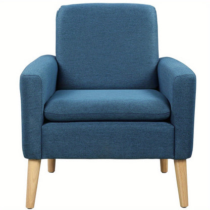 Fauteuil – Zetel – Relaxstoel – Leunstoel – blauw– Ergonomisch Ontwerp – Massief Houten Frame
