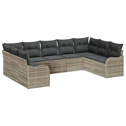 Tuinbank – Buitenbank – Loungeset – Tuinmeubel – Modulaire 9-delige Set – Handgeweven Rattan – Inclusief Tafel & Foamkussens