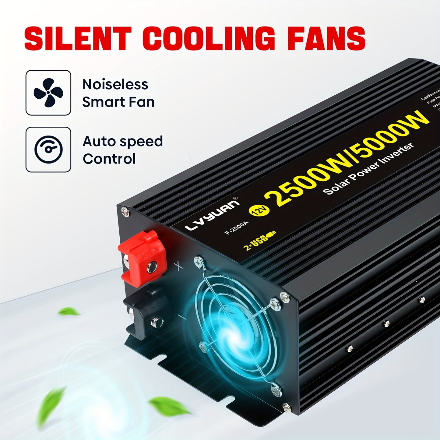 Omvormer 3000W – Stroomomzetter – Spanningsomzetter – Inverter – Power Converter – 6000W Piekvermogen – LCD-Display – 2x AC Uitgang & 2x USB Poorten