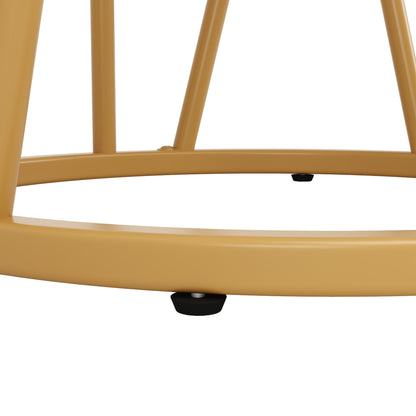 Ronde Eettafel – Ronde Tafel – Eetkamertafel – Salontafel – Bijzettafel – Wit Marmeren Blad – Gouden Poten – 80 cm Diameter – Geschikt Voor 4-6 Personen