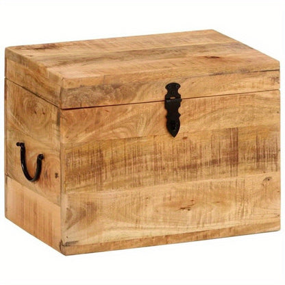 Opbergdoos Hout – Opbergbox – Opbergkist – Organizer – Opbergbak – Massief Mangohout Brun – Compact Formaat 39x28x31 cm – Duurzame Natuurlijke Waxafwerking