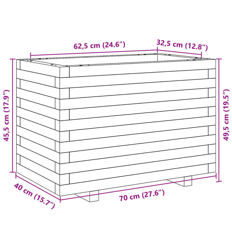 Large Modern White Solid Pine Wood Planter Box with Vertical Slat Design - Heavy-Duty Indoor/Outdoor Square Garden Bed, Sturdy Floor-Standing Construction for Patio, Balcony, or Lawn - Durable Modern Farmhouse Style Plant Pot