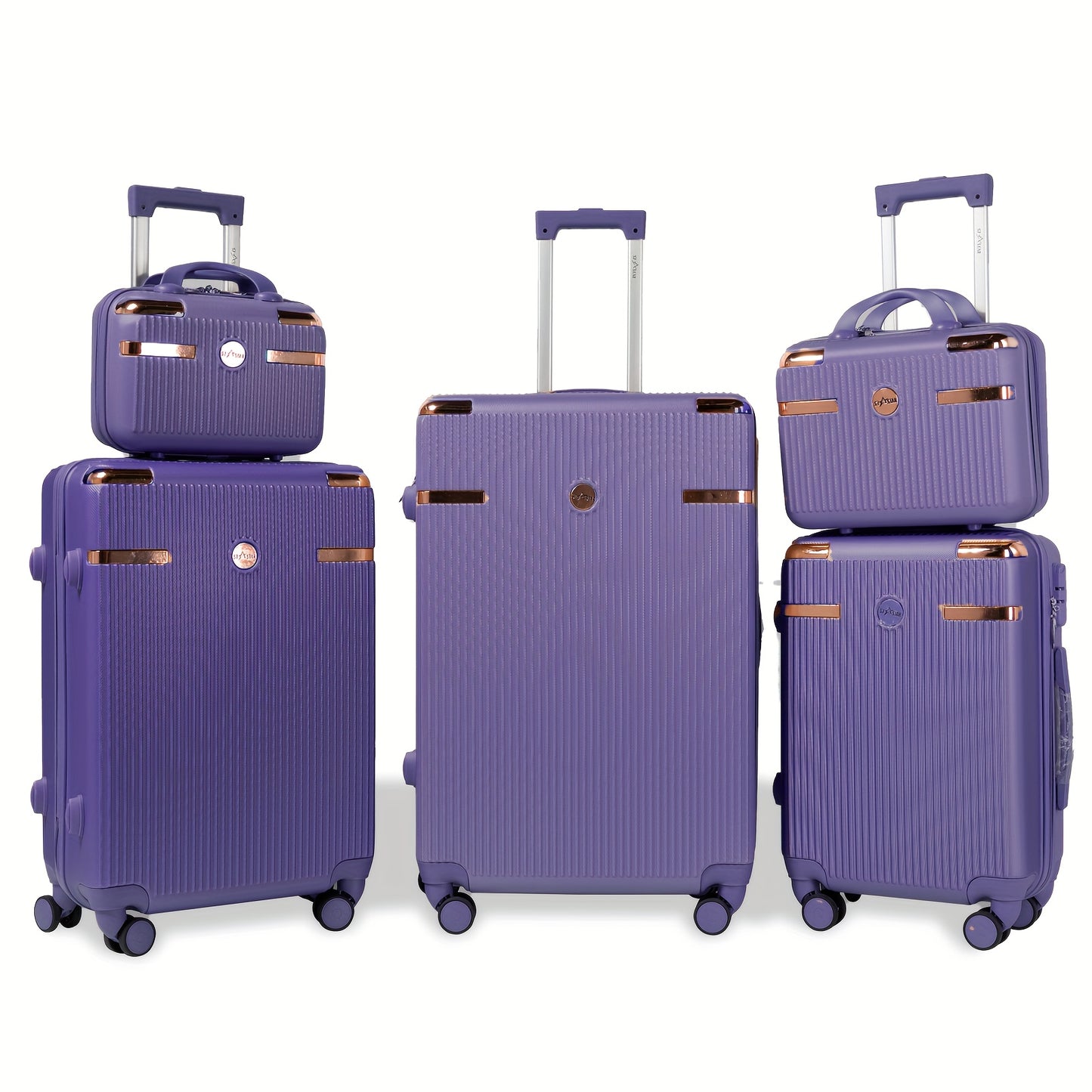 Koffer – Reiskoffer – Trolley – Bagage – Handbagage – Hard ABS Materiaal – Combinatie-slot – Lichtgewicht – 360° Wielen – Paars