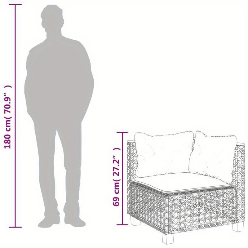 Buitenbank – Loungesofa – Loveseat – Tuinbank – Terrasbank – Beige Kussens – Weerbestendig Gevlochten Resin – Stevig Stalen Frame