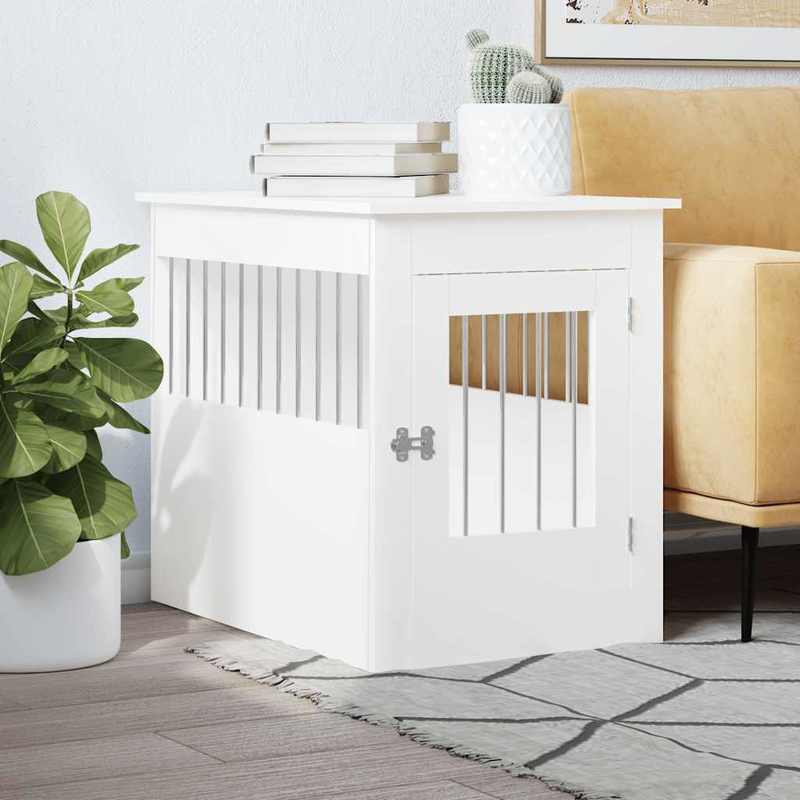 Dog Cage Made of Engineered White Wood 55X80X68 Cm