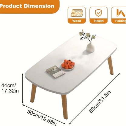 Opvouwbare Tafel – Klaptafel – Vouwtafel – Inklapbare Tafel – Koffietafel – Compact 80x50x44 cm – Stevige MDF Constructie – Ruimtebesparend Design