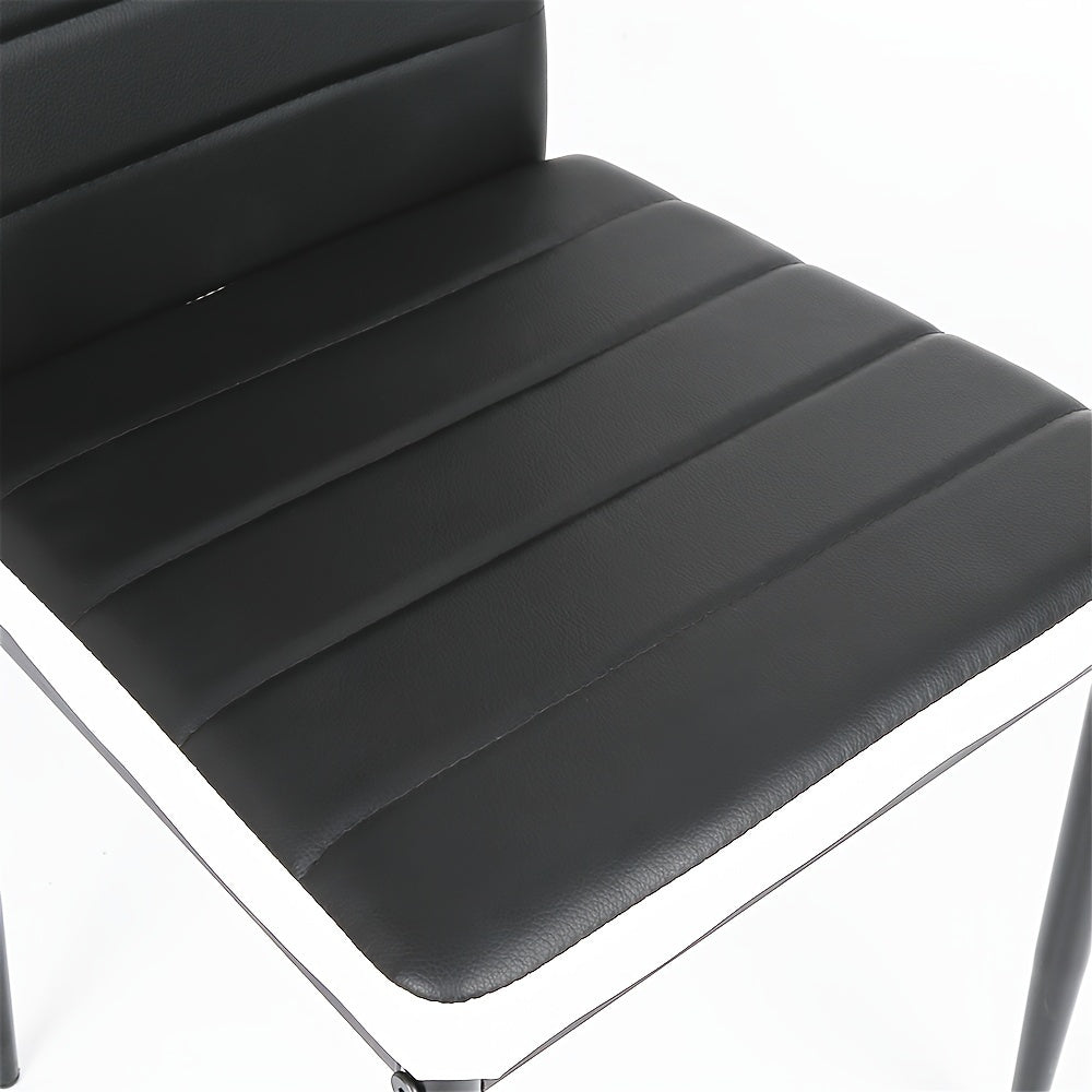 Eetkamerstoel – Stoel – Kuipstoel – Keukenstoel – Eetkamerstoelen – Set Van 8 – Kunstleer Bekleding – Metalen Poten – Hoge Rugleuning – Zithoogte 45 cm