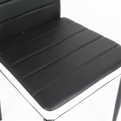 Eetkamerstoel – Stoel – Kuipstoel – Keukenstoel – Eetkamerstoelen – Set Van 8 – Kunstleer Bekleding – Metalen Poten – Hoge Rugleuning – Zithoogte 45 cm