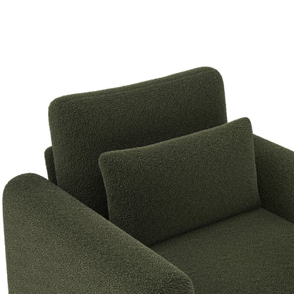 Fauteuil – Loungestoel – Relaxstoel – Zetel – Stoel – Groene Pluche Bekleding – Duurzaam Niet-Houten Frame