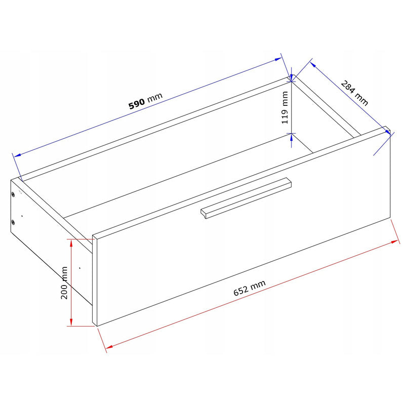 Kledingkast – Garderobekast – Opbergkast – Dressoir – Kast Met 6 Lades – Gelamineerd Met ABS-Randen – Vochtbestendig Metalen Uittreklades