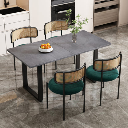 Fauteuil – Loungestoel – Relaxstoel – Zetel – Stoel – Set Van 4 – Groene Velvet Bekleding – Met Stevige Metalen Poten