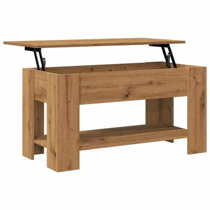 Coffee table 101x49x52cm edited wood artisanaal Oakkleur Practical, removable, suitable for all seasons, Coffee Table with Storage, Versatile Table, Living Room Furniture, Minimalist Style, Modern Furniture, Removable Design,