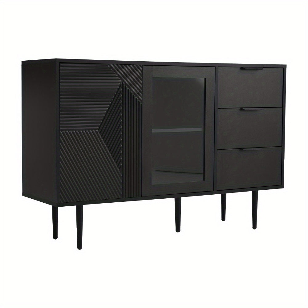 Kast – Opbergkast – Ladekast – Dressoir – Vloerkast – Modern Design – Duurzaam Spaanplaat & Hout – 2 Lades & Open Planken