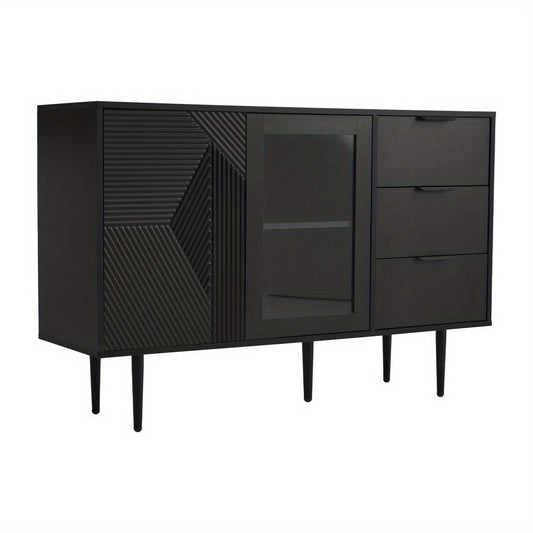 Kast – Opbergkast – Ladekast – Dressoir – Vloerkast – Modern Design – Duurzaam Spaanplaat & Hout – 2 Lades & Open Planken