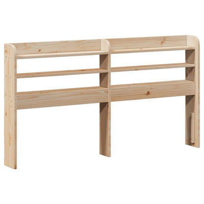 Solid Wood Bed Frame with Headboard - 160x200cm Removable & Durable Headboard, Contemporary Style, No Assembly Required, Easy-Clean Surface for Smooth Bedding Storage, Bedroom Furniture, Modern Bedroom Decor, Natural Wood Fin