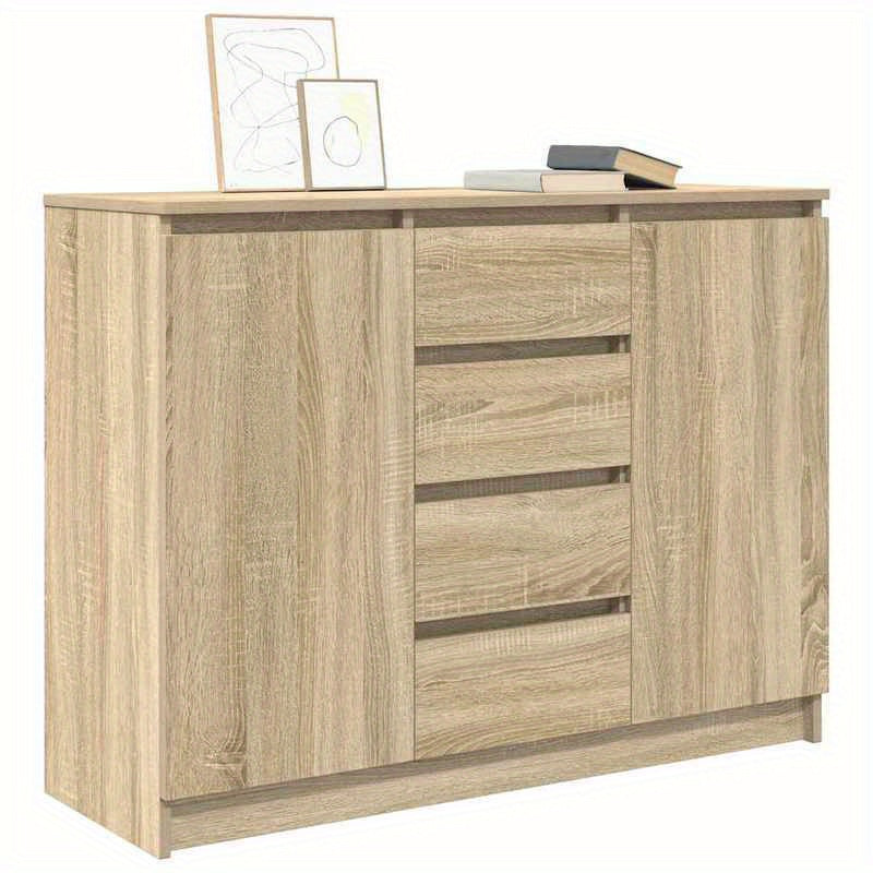 Sideboard with Drawers 100.5X35X76Cm Particle Board Sonoma Oak Color. Sideboards Provide Ample Storage Space to Keep Your Room Tidy And Organized, While Being Both Functional And Attractive.