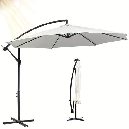 Cantilever Parasol Parasol Crank Garden Umbrella, With 8 Steel Robust And Stable For The Garden Outdoor Hanging