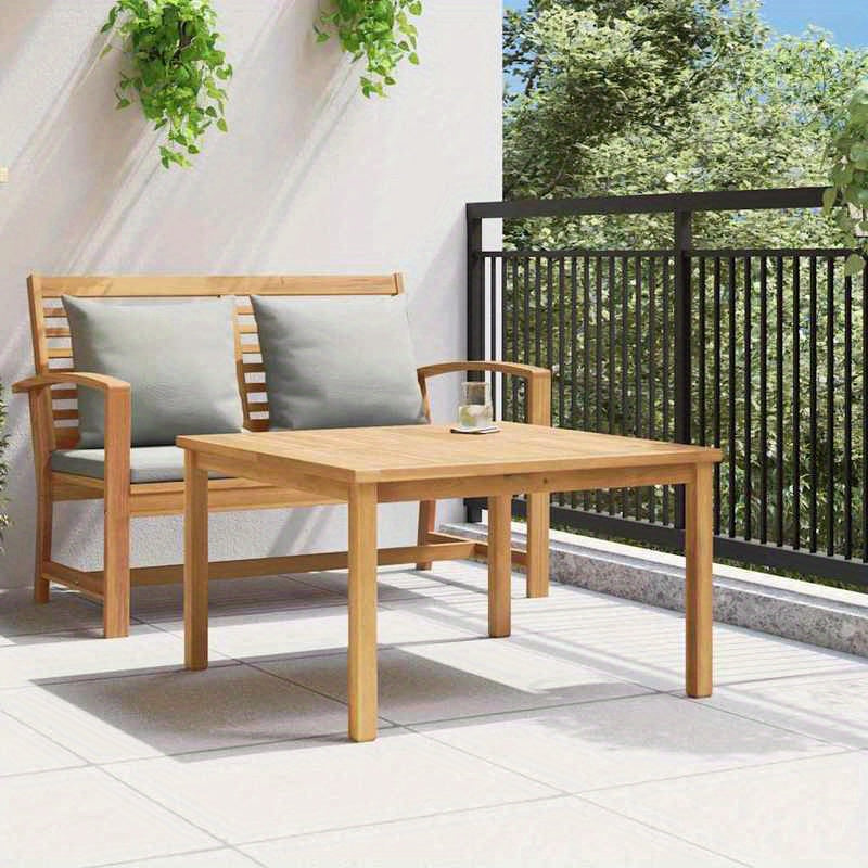 Coffee Table Bruin 85 X 85 X 45 Cm Solid Teak Wood Practical, Removable, Suitable for All Seasons