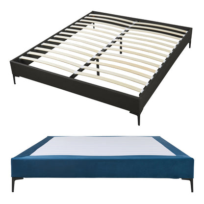 Tweepersoonsbed – Bedframe – Opbergbed – Gestoffeerd Bed – Slaapbank – 140x200 cm – Stevig Plywood Frame – Afneembare Blauwe Polyester Bekleding
