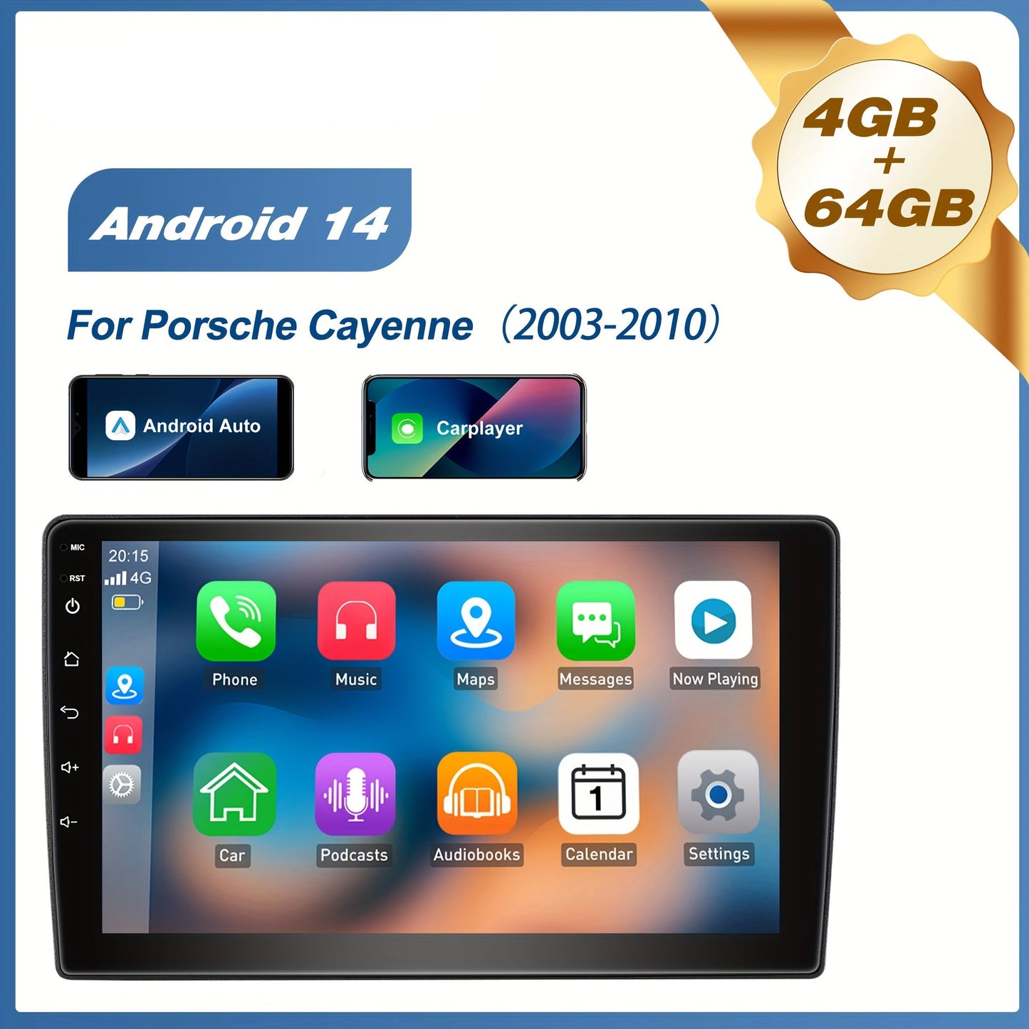 Autoradio – Car Stereo – Multimedia Speler – Auto Radio – 2-DIN – 9 Inch IPS Touchscreen – Android 14 – Draadloos Apple CarPlay & Android Auto