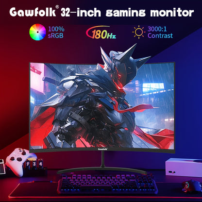 32-inch Curved Monitor – 2K Scherm – Gaming Monitor – PC Scherm – Computerscherm – 180Hz Verversingssnelheid – 2560x1440 Resolutie