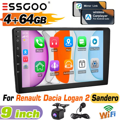 9 inch Car Stereo – Autoradio – Multimedia Speler – Touchscreen Navigatie – Bluetooth Radio – Android 14.0 – AHD Achteruitrijdcamera & Handsfree Microfoon