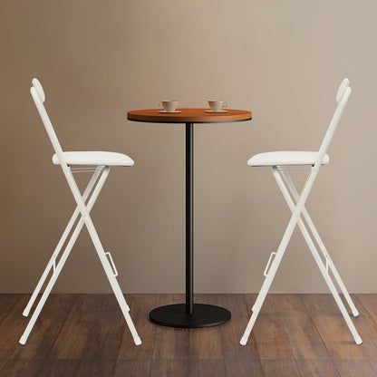 Inklapbare Barkrukken – Barkruk Set – Barstoelen – Hoge Stoelen – Keukenkrukken – Wit – Ruimtebesparend Inklapbaar Design – Stevig Carbonstaal Frame