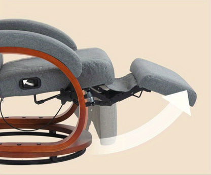 Loungestoel – Opvouwbare Tuinstoel – Strandstoel – Campingstoel – Balkonstoel – Verstelbare Draaibare Rugleuning – Roestvrij Stalen Frame – Ademend Linnen Bekleding – Draagvermogen 140 kg