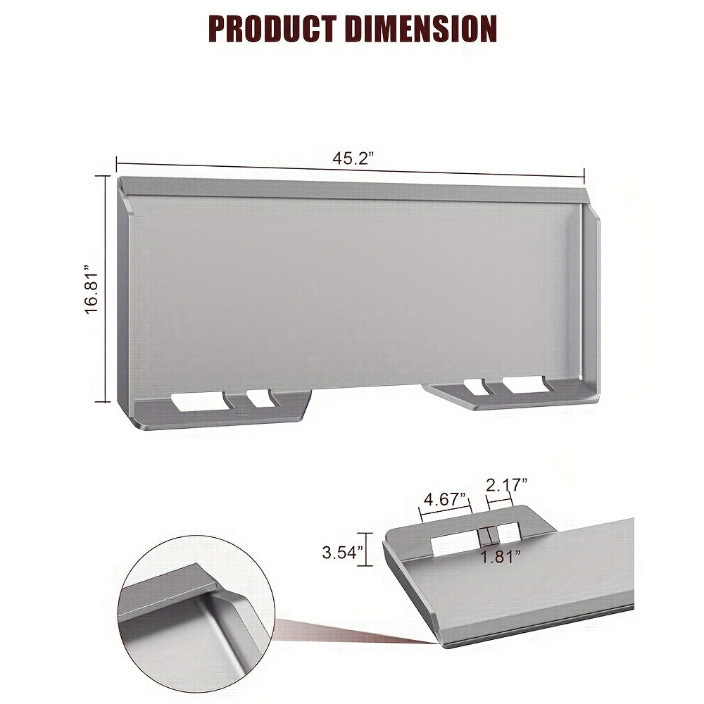 1/4" Skid Steer Mount Plate, Universal Quick Tach Attachment Plate, 1360.78 KG Capacity, Fits Bobcat, Kubota, Mahindra, Rust-Proof Tractor Implement Plate, Heavy-Duty, Heavyduty Attachment, Agricultural Machinery, Durable Con