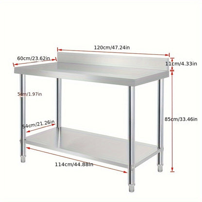 Werkbank – Werktafel – Inklapbare Werkbank – Werkbank Met Lades – Opvouwbare Werkbank – RVS – Verstelbare Poten – Ruime Opbergruimte – Spatwand – 100x60x85 cm – Max Belastbaarheid 160 kg