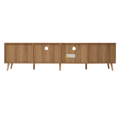 TV Meubel – Tv Kast – Lowboard – Tv Dressoir – Tv Meubel Licht Hout – 200 cm Breed – Massief Houten Poten