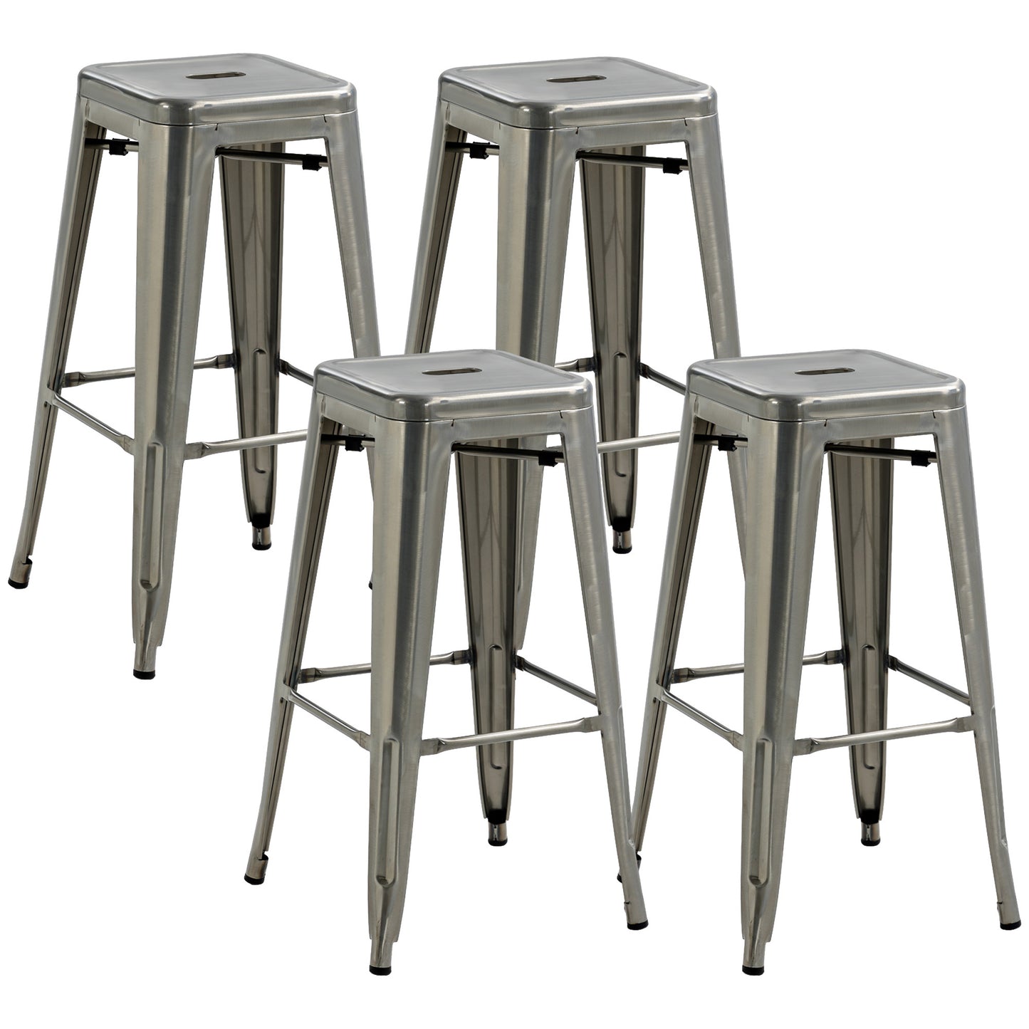 Barstoel – Barkruk – Barstoel Kruk – Barstoelen – Barkrukken – Industrieel Design – Stapelbaar – Metalen Frame – Zithoogte 76 cm