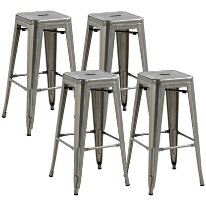 Barstoel – Barkruk – Barstoel Kruk – Barstoelen – Barkrukken – Industrieel Design – Stapelbaar – Metalen Frame – Zithoogte 76 cm