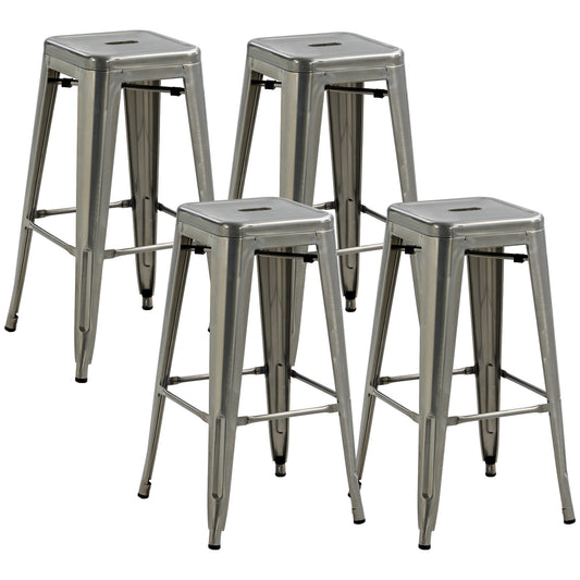 Barstoel – Barkruk – Barstoel Kruk – Barstoelen – Barkrukken – Industrieel Design – Stapelbaar – Metalen Frame – Zithoogte 76 cm