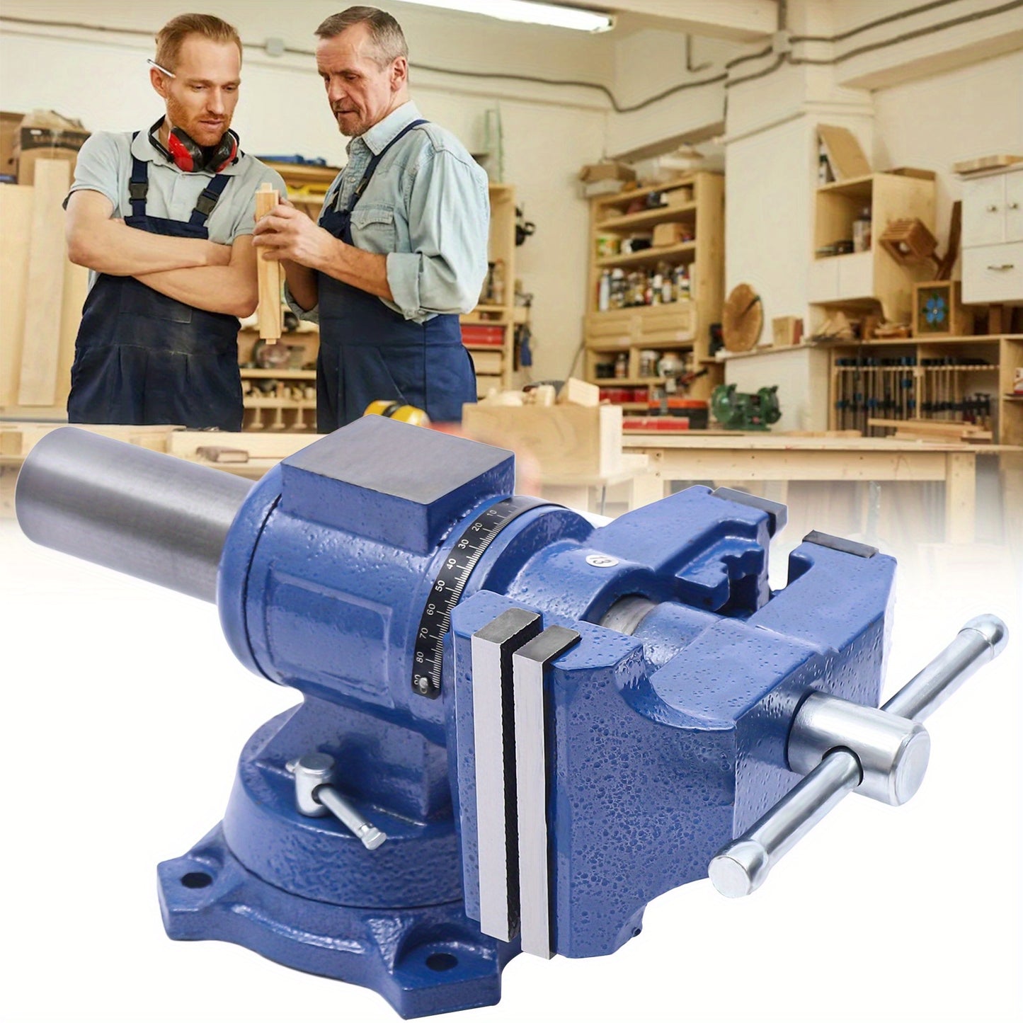 Ijzerbankschroef – Bankschroef – Werkbankschroef – Handbankschroef – Draaibare bankschroef – 4 Inch – 360° Draaibaar – Hardhouten Bek