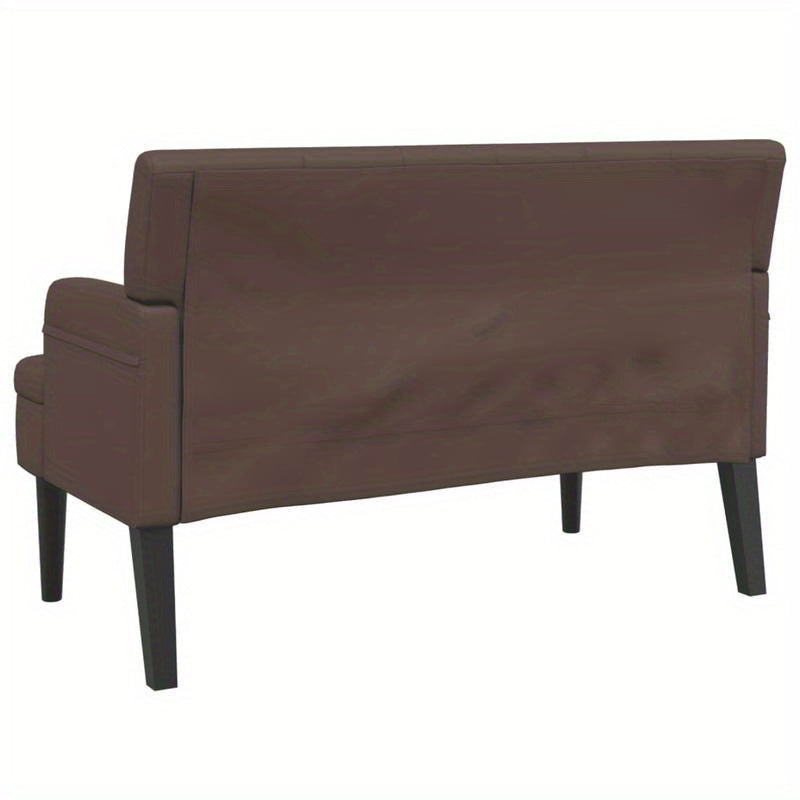 Leisure Chair – Relaxstoel – Fauteuil – Zitting Met Rugleuning – Stoel Bruin – Stevig Hardhout – Kunstleer Bekleding – Comfortabele Rugleuning – Compacte Afmetingen 112x65,5x75 cm
