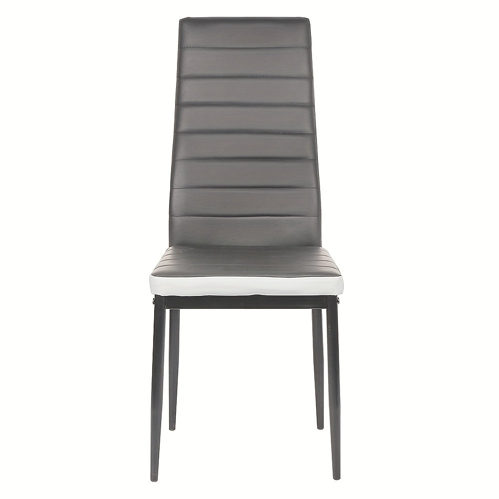 Eetkamerstoelen – Stoelen – Kuipstoelen – Keukenstoelen – Set van 6 – Kunstleer Bekleding – Metalen Onderstel – Grijs Wit